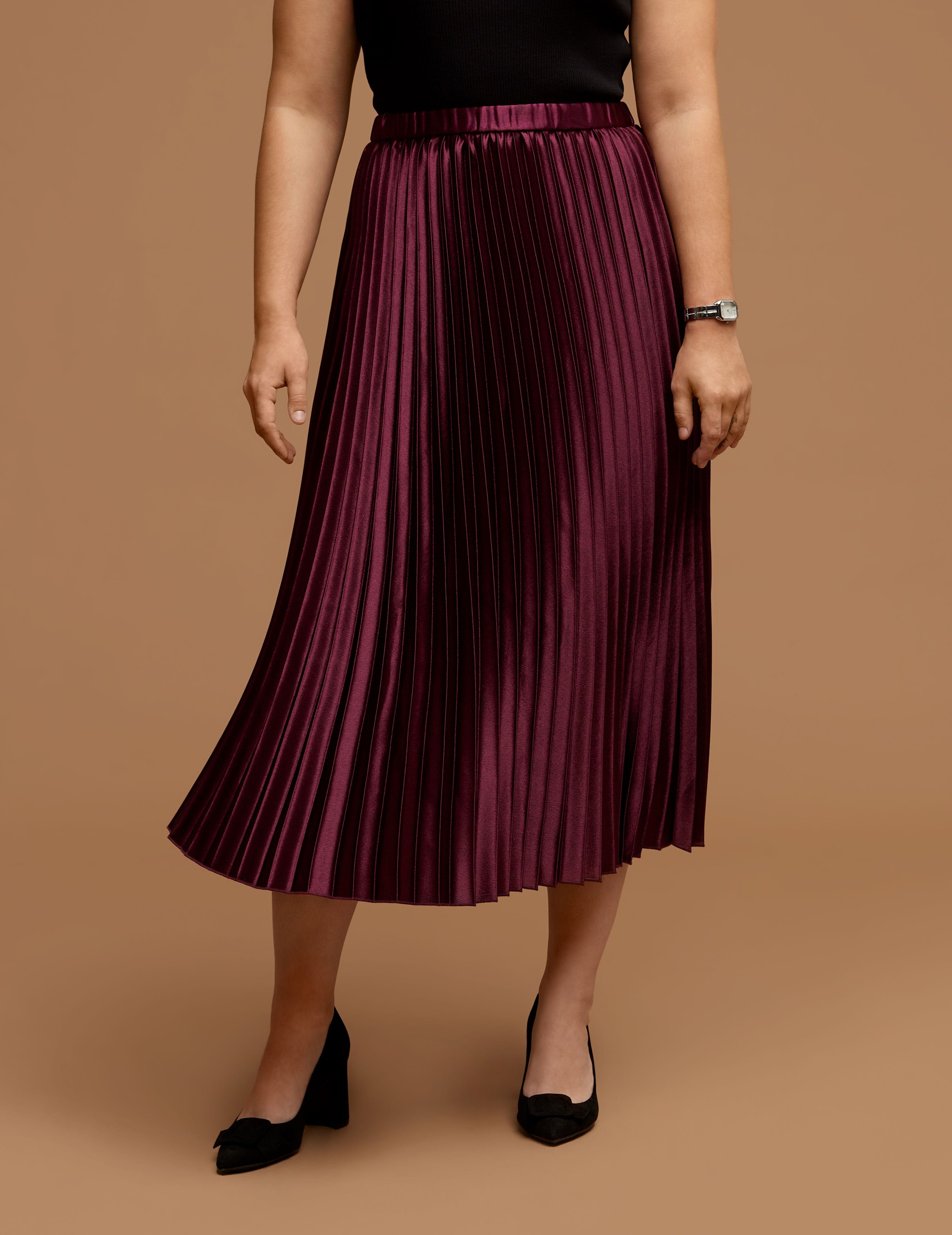 Plus Size Pull On Pleated Skirt sold by Anne Klein