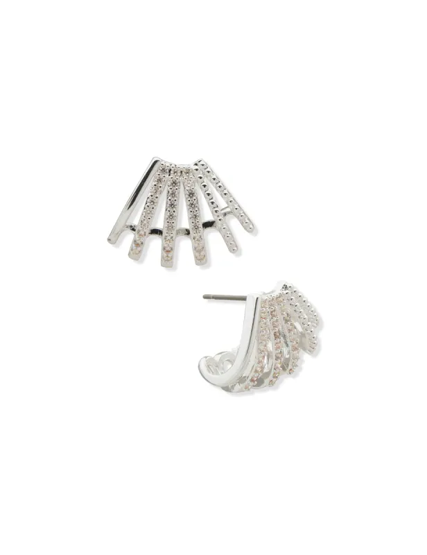 Silver Fan Button Earring sold by Anne Klein