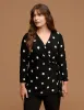Plus Size Sutton Dot Printed Ity 3/4 Slv Faux Wrap Top sold by Anne Klein