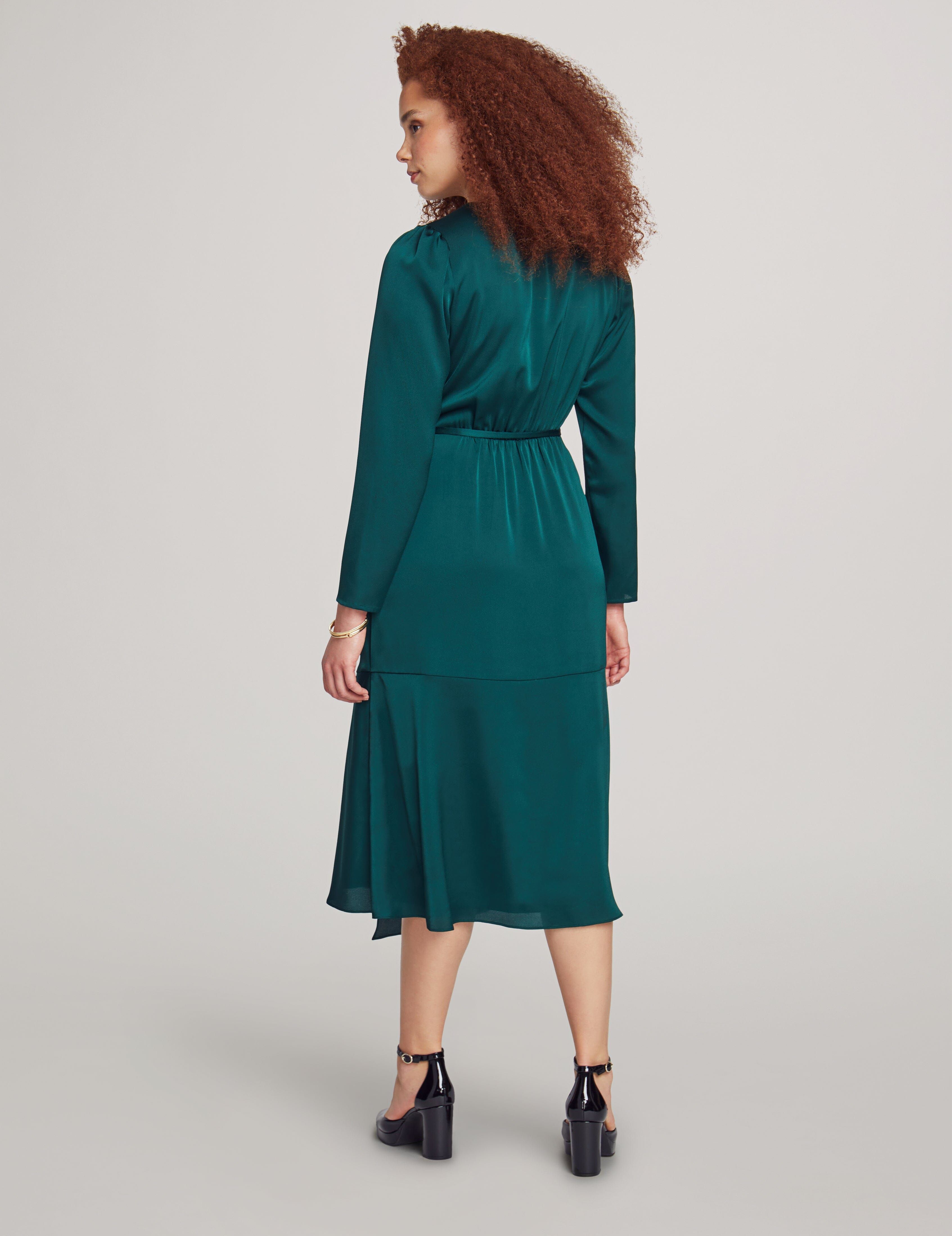 Long Sleeve V-Neck Faux Wrap Dress sold by Anne Klein product image thumbnail 2