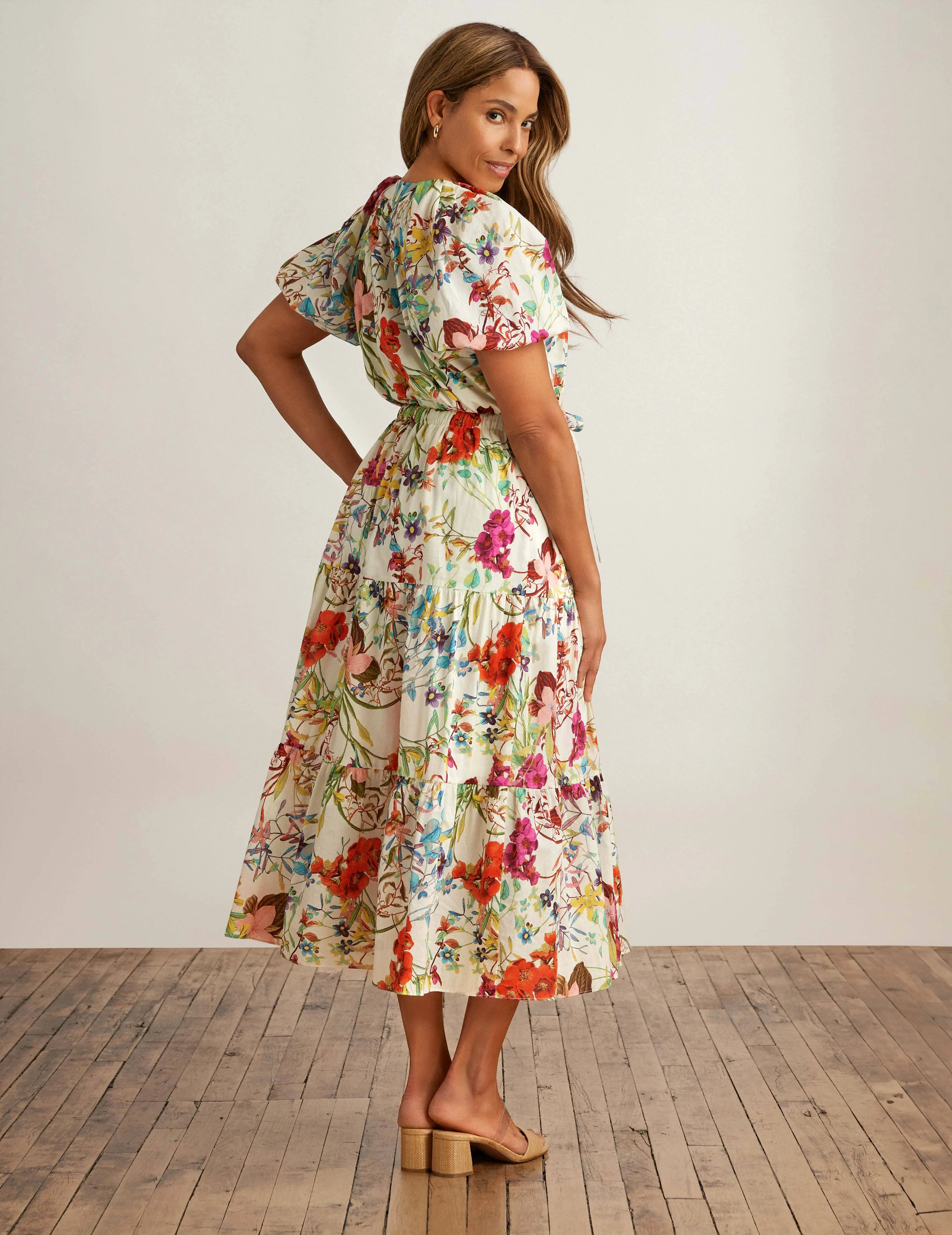 Tiered Puff Sleeve Midi Dress sold by Anne Klein product image thumbnail 2