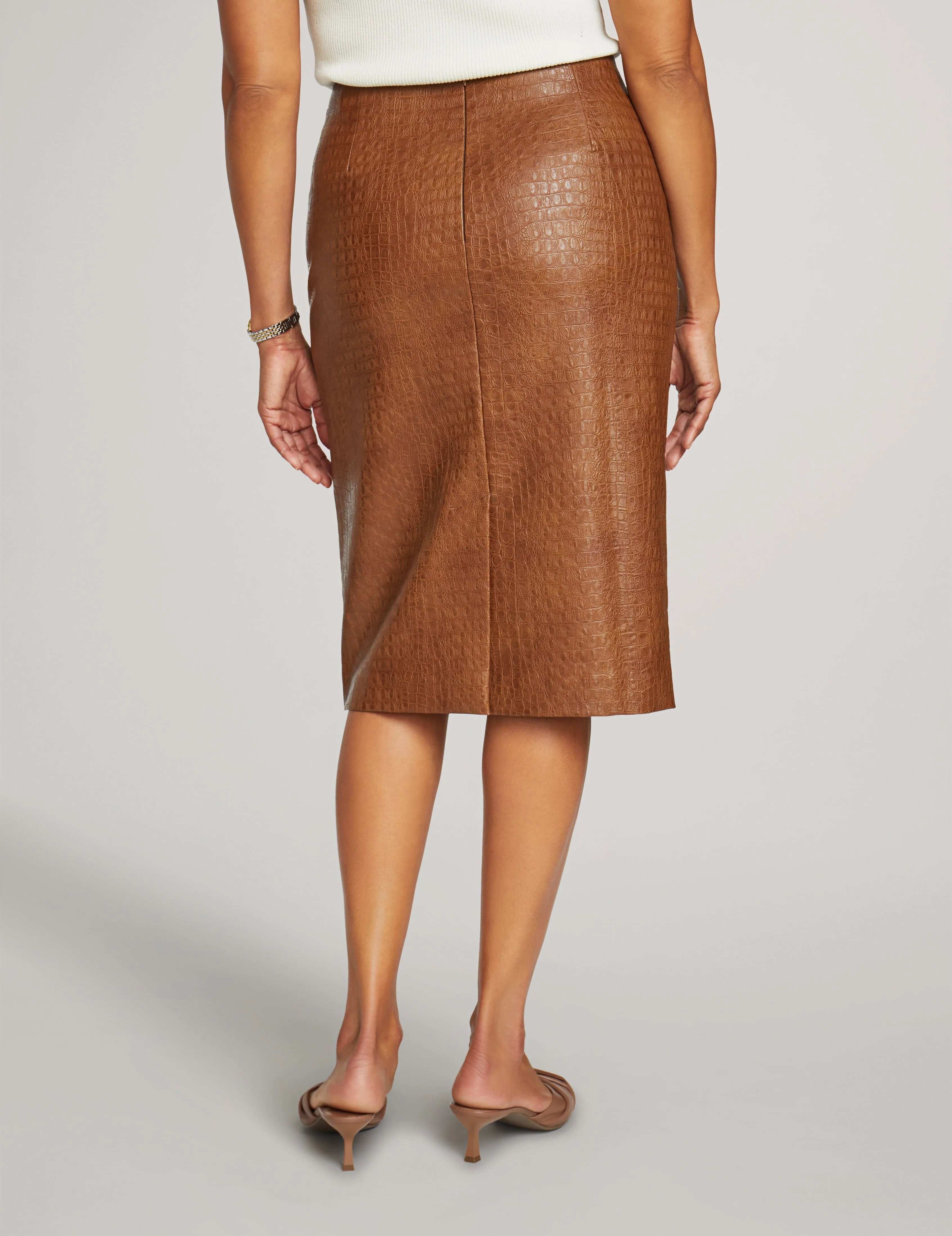 Vegan Leather Skimmer Skirt- Sale sold by Anne Klein product image thumbnail 3