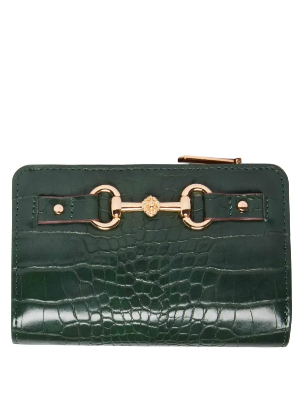 AK Medium Croco Horse Bit Wallet sold by Anne Klein