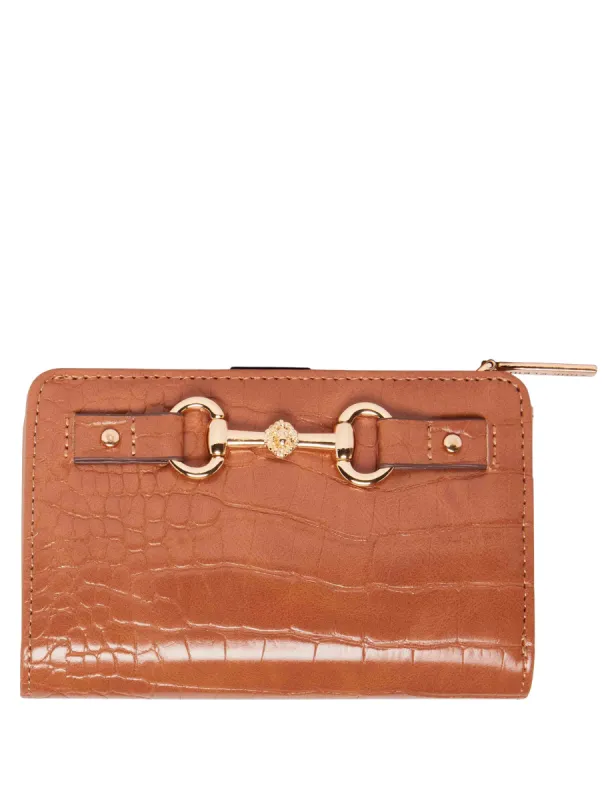 AK Medium Croco Horse Bit Wallet sold by Anne Klein