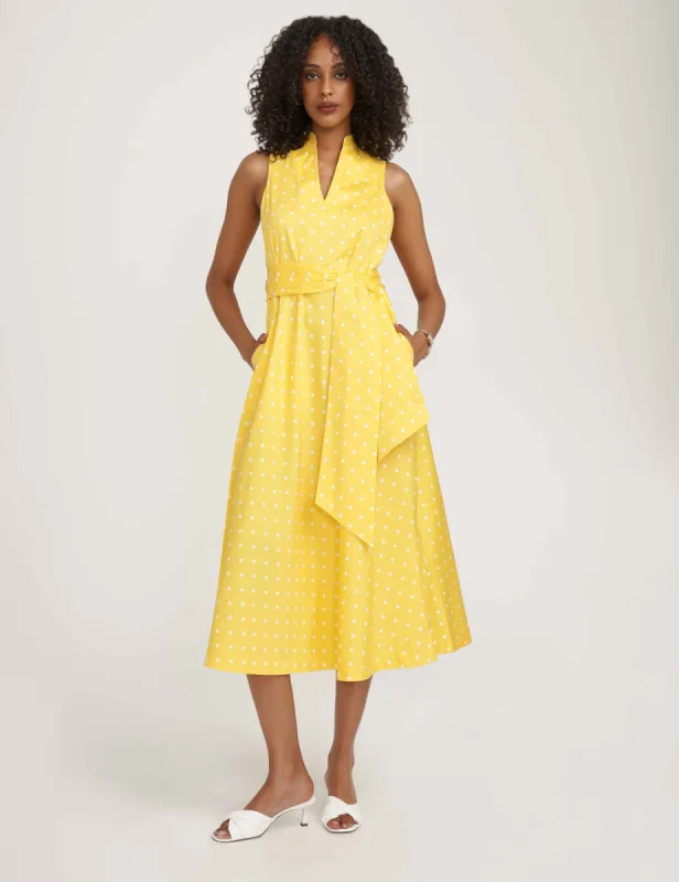 Cotton Midi Dress with Attached Sash- Sale sold by Anne Klein