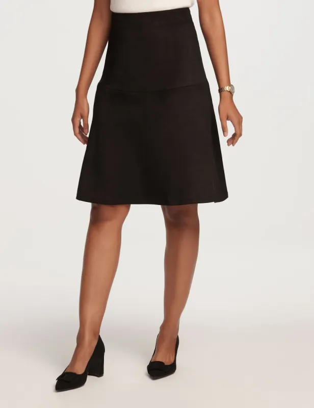 Flared Scuba Suede Skirt sold by Anne Klein