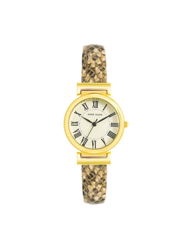 Snake Pattern Premium Leather Watch made by Anne Klein