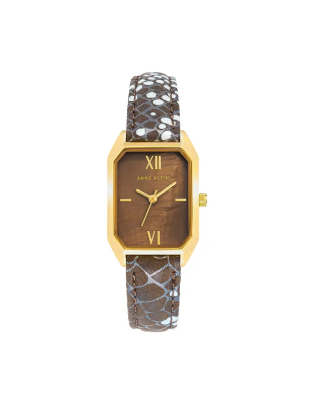 Octagonal Shaped Leather Strap Watch sold by Anne Klein