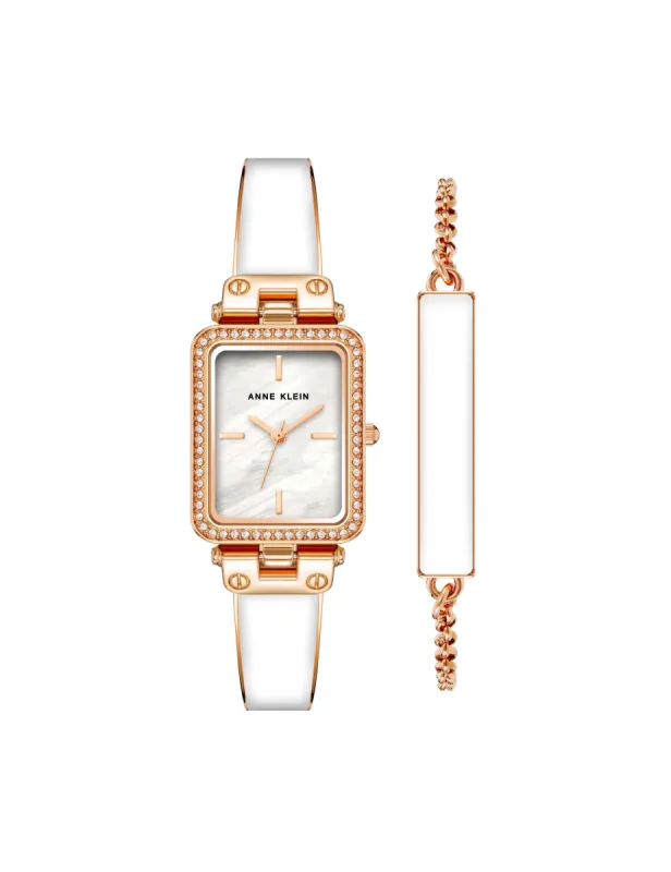 Rectangular Case Watch and Bracelet Set sold by Anne Klein