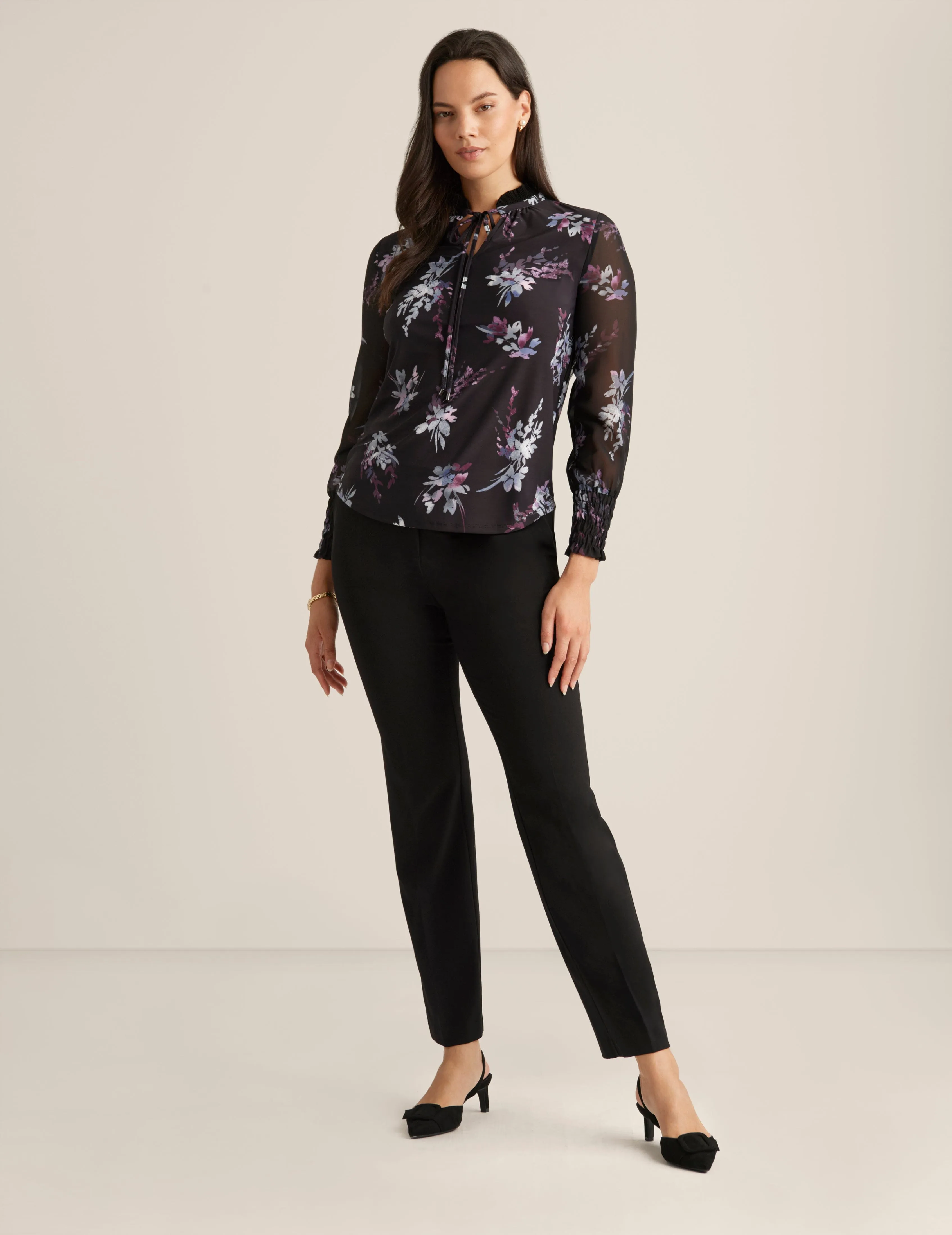Pleated Chiffon Blouse sold by Anne Klein