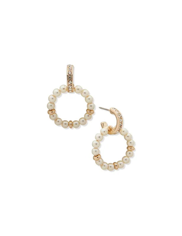 Open Ring Huggie Earrings made by Anne Klein
