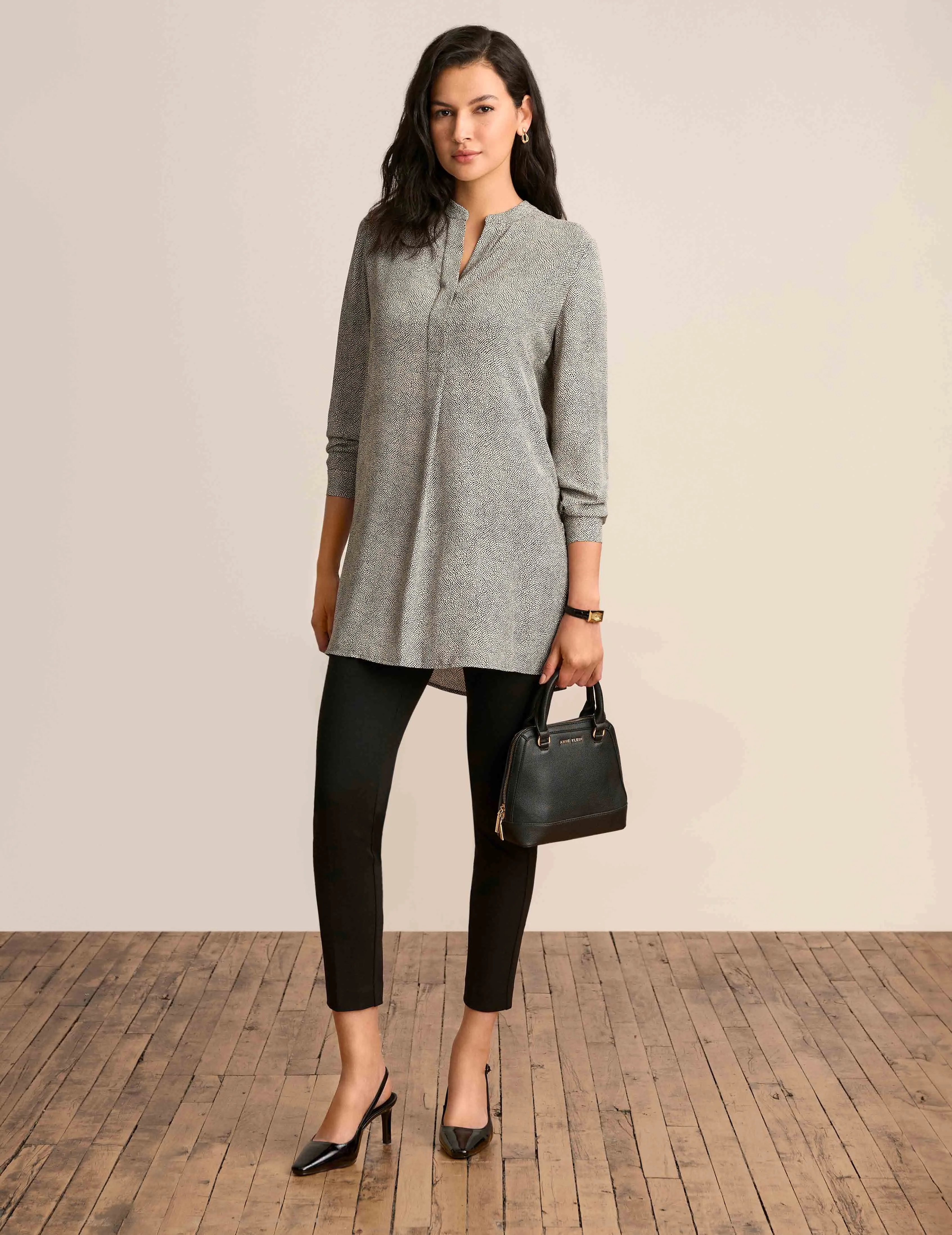 Rambling Dot Nehru Tunic sold by Anne Klein product image thumbnail 3