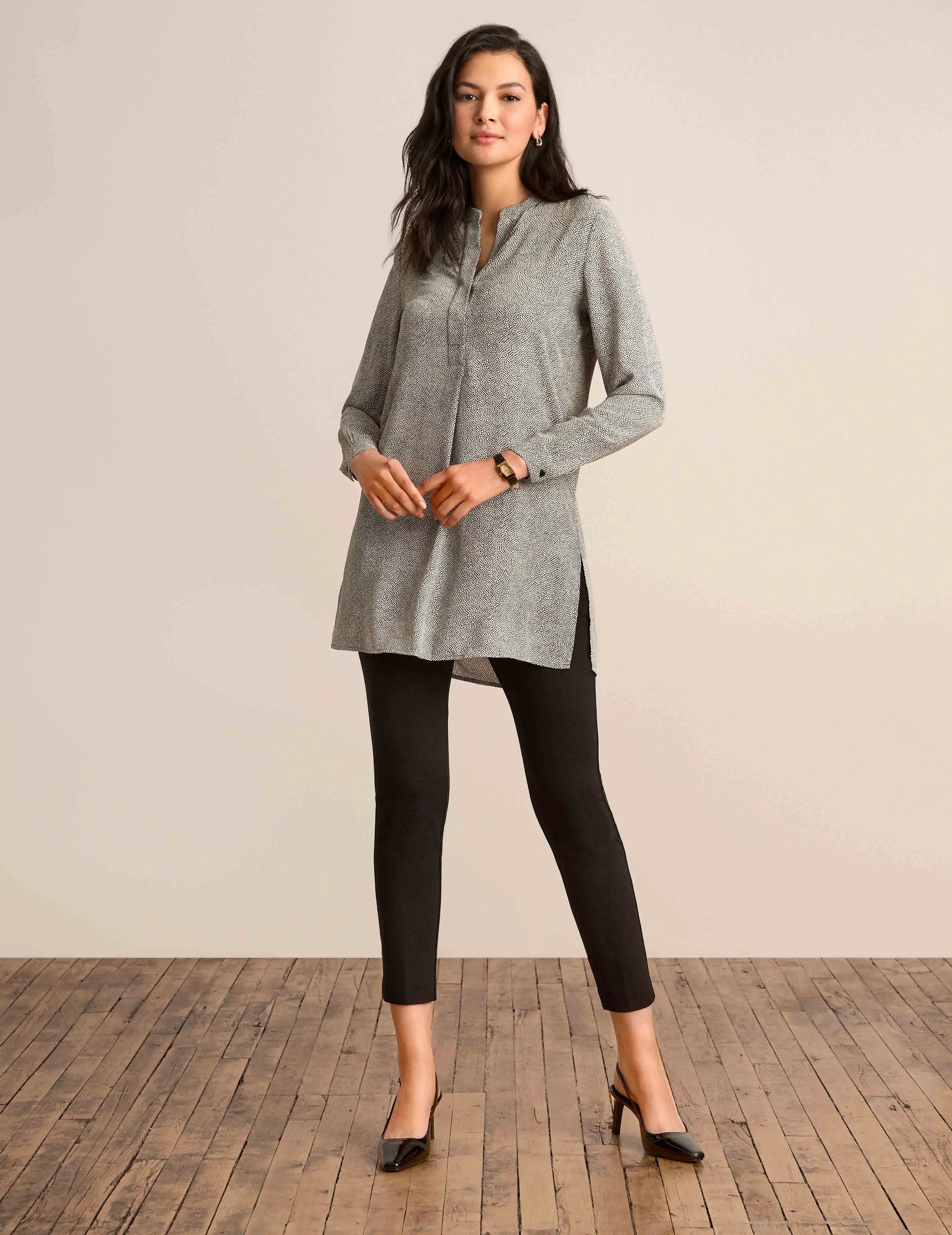 Rambling Dot Nehru Tunic sold by Anne Klein
