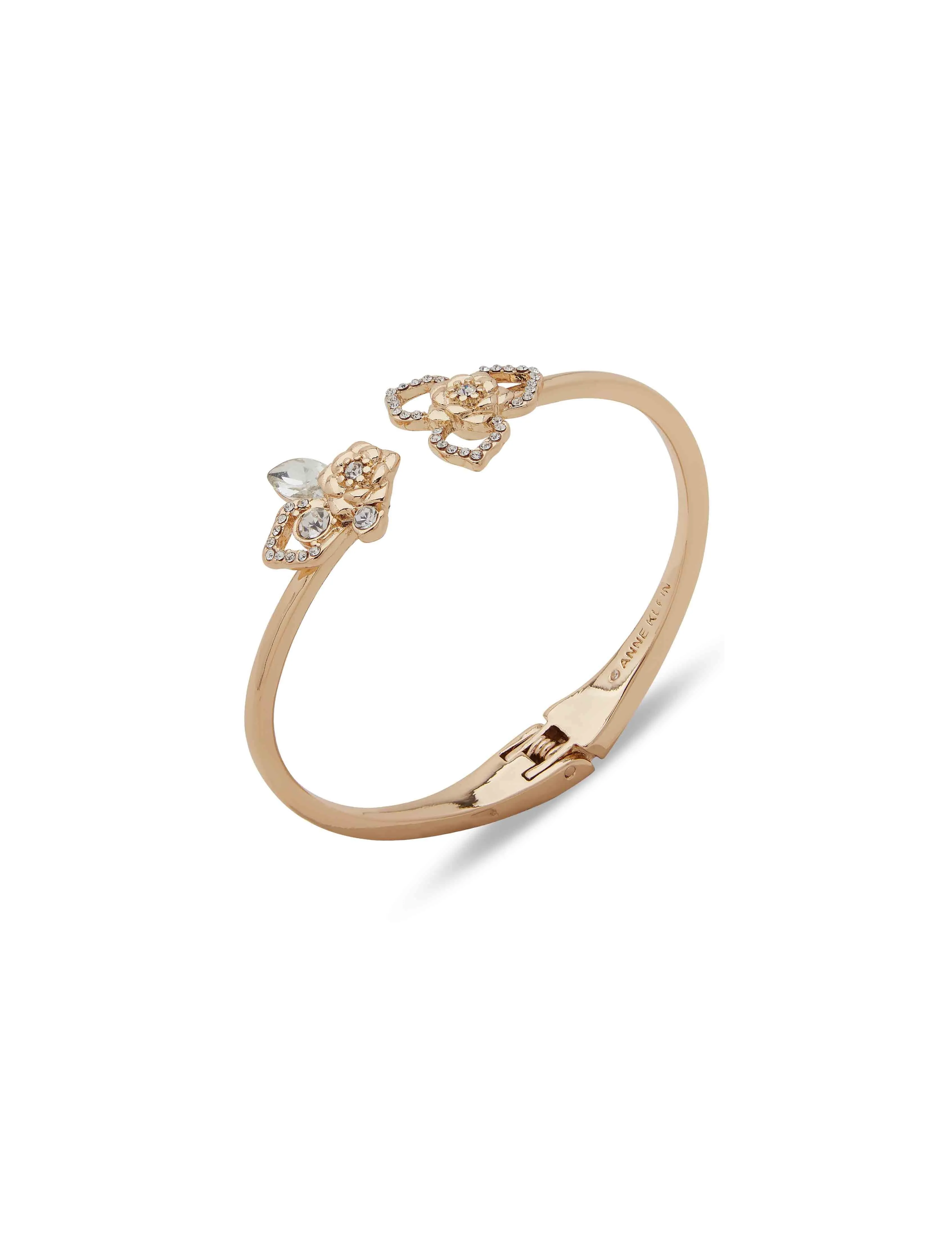 Flower Hinge Crystal Bracelet in Gift Box sold by Anne Klein
