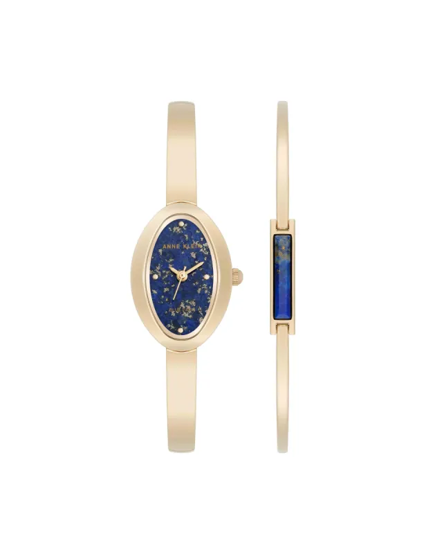 Oval Gemstone Bangle Watch Set sold by Anne Klein