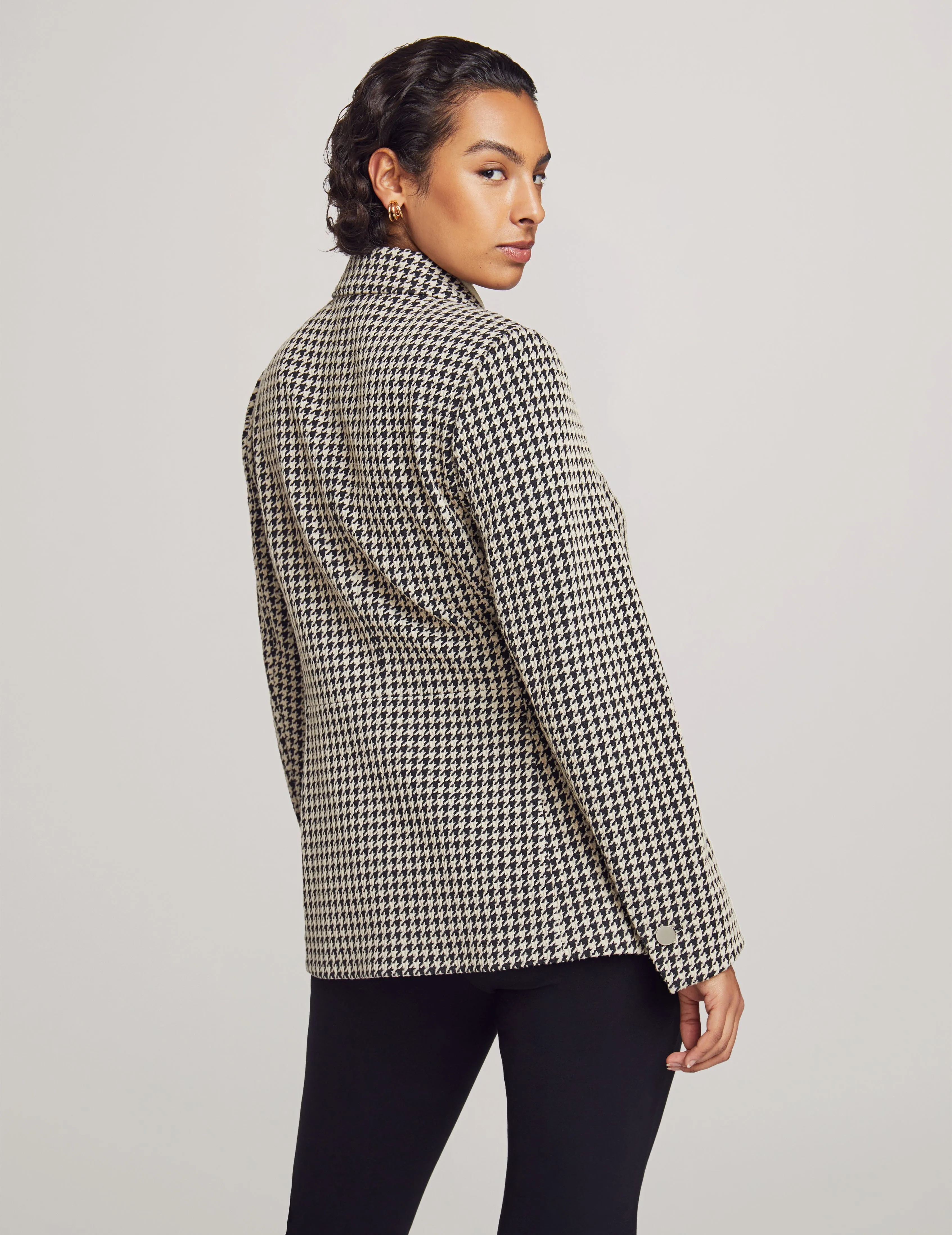 Knit Jacquard Faux Double Breasted Patch Jacket sold by Anne Klein product image thumbnail 3