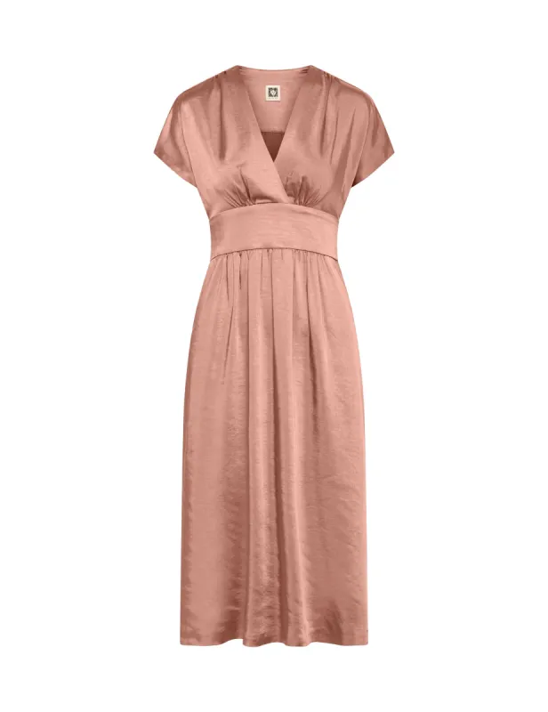 Washed Satin V-Neck Midi Dress- Sale sold by Anne Klein