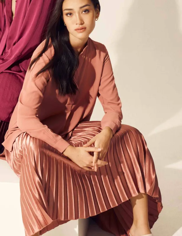 Satin Pleated Maxi Skirt- Clearance sold by Anne Klein