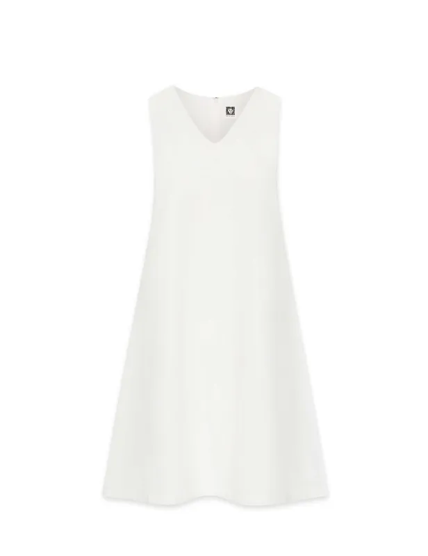 Solid Linen V Neck Trapeze Dress- Clearance sold by Anne Klein