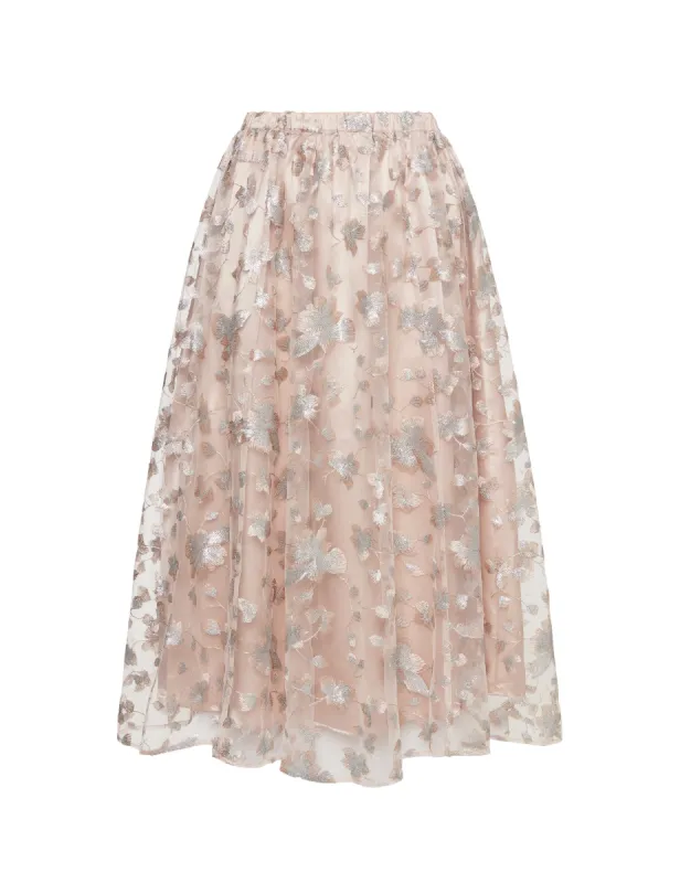 Mesh Sequin Floral Midi Skirt- Sale sold by Anne Klein