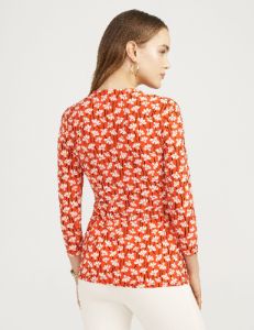 Printed Faux Wrap Top- Clearance sold by Anne Klein