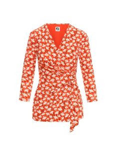 Printed Faux Wrap Top- Clearance sold by Anne Klein