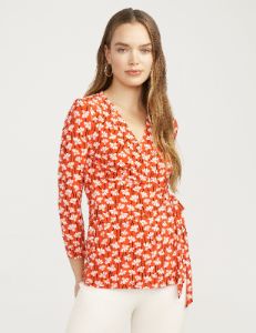 Printed Faux Wrap Top- Clearance sold by Anne Klein