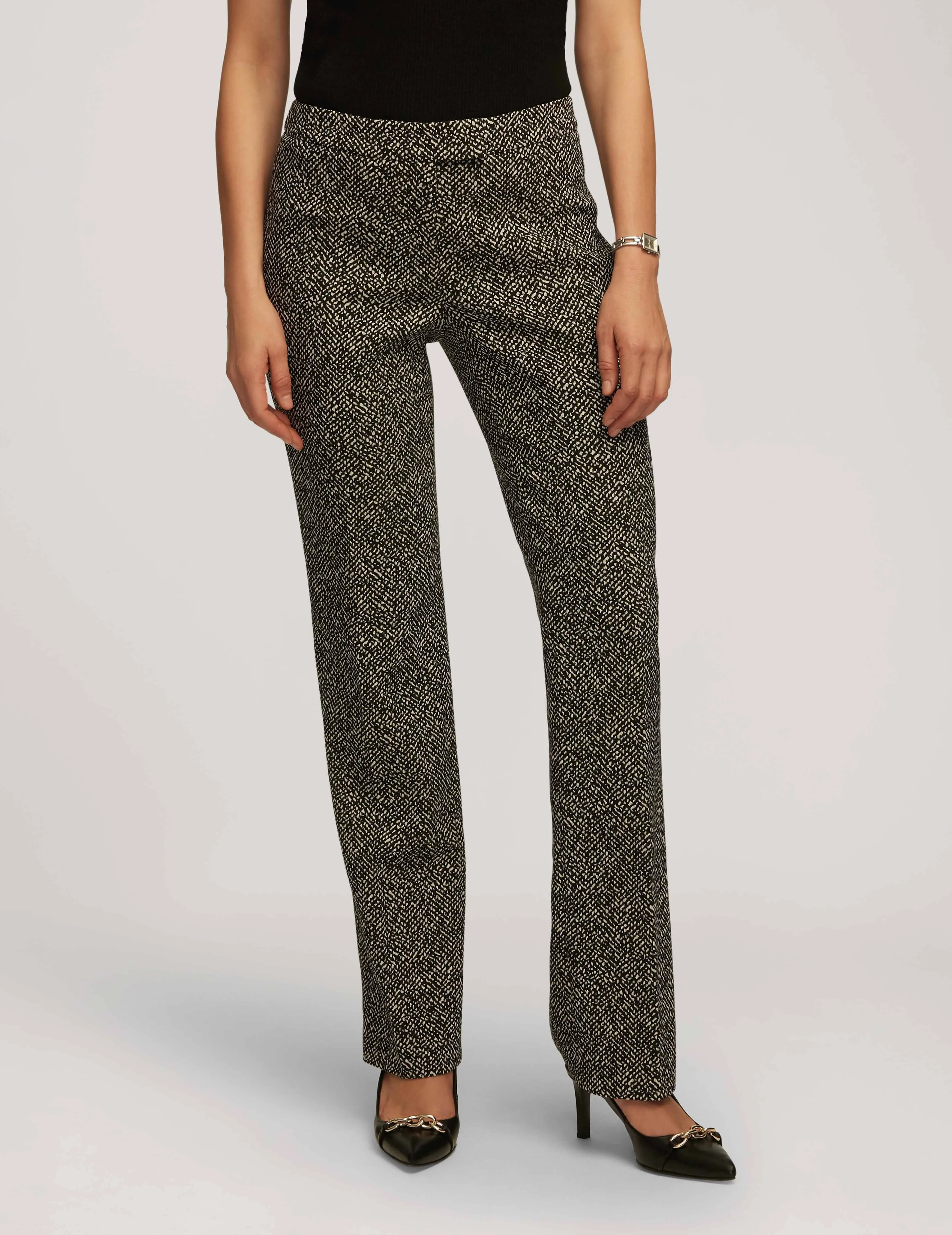 Knit Jacquard Fly Front Flare Leg Pant- Sale sold by Anne Klein product image thumbnail 2