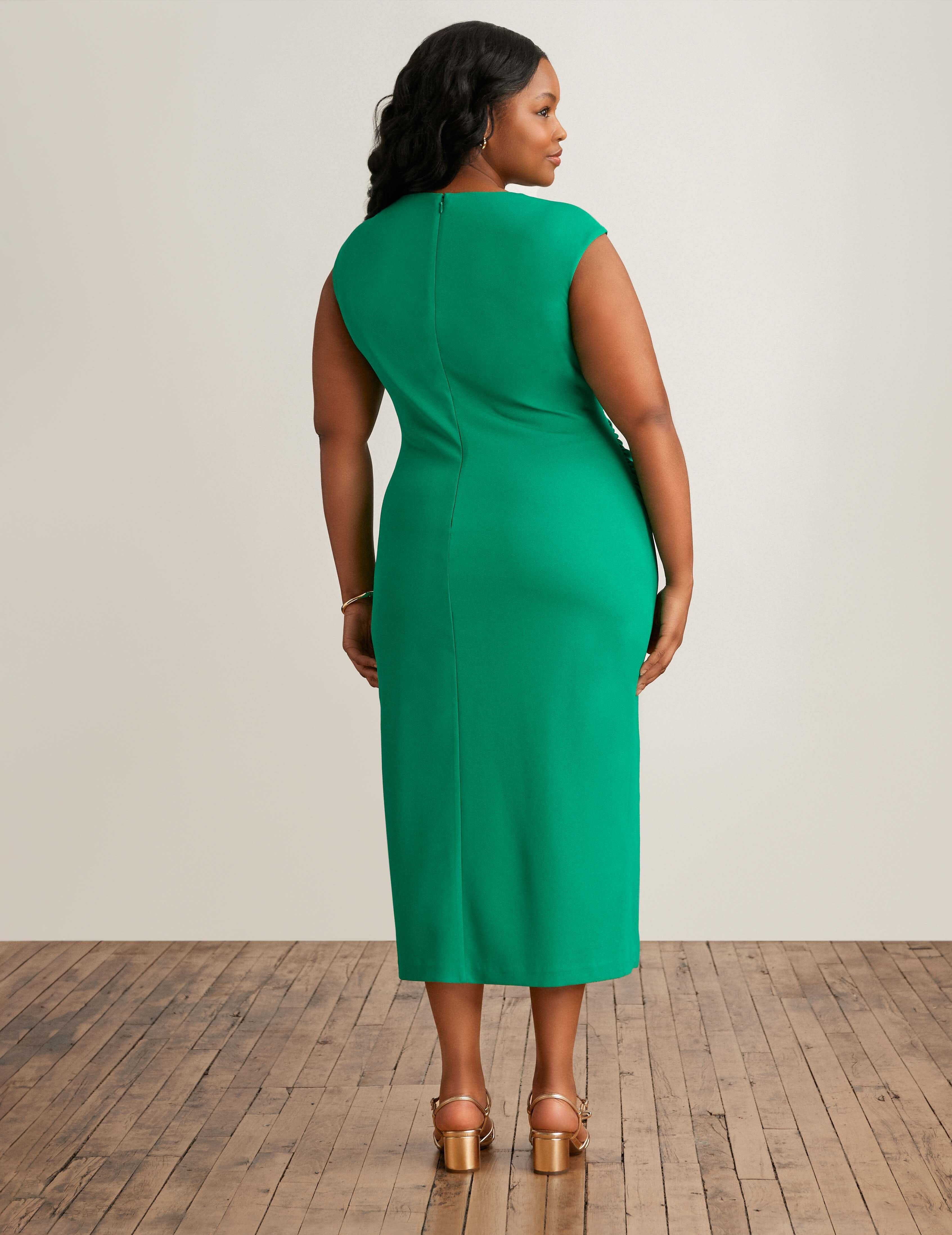 Plus Size Asymmetric Ruched Midi Dress sold by Anne Klein product image thumbnail 2