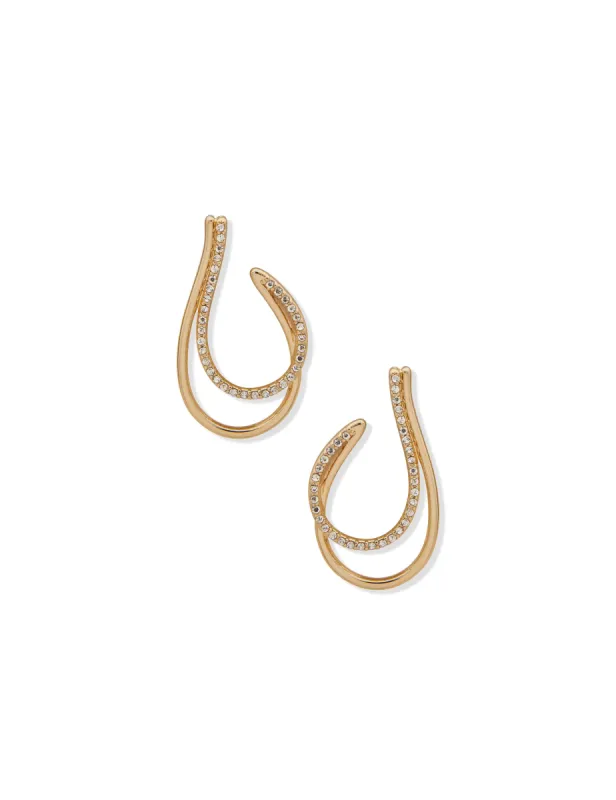 2 Row Hoop Crystal Earrings sold by Anne Klein