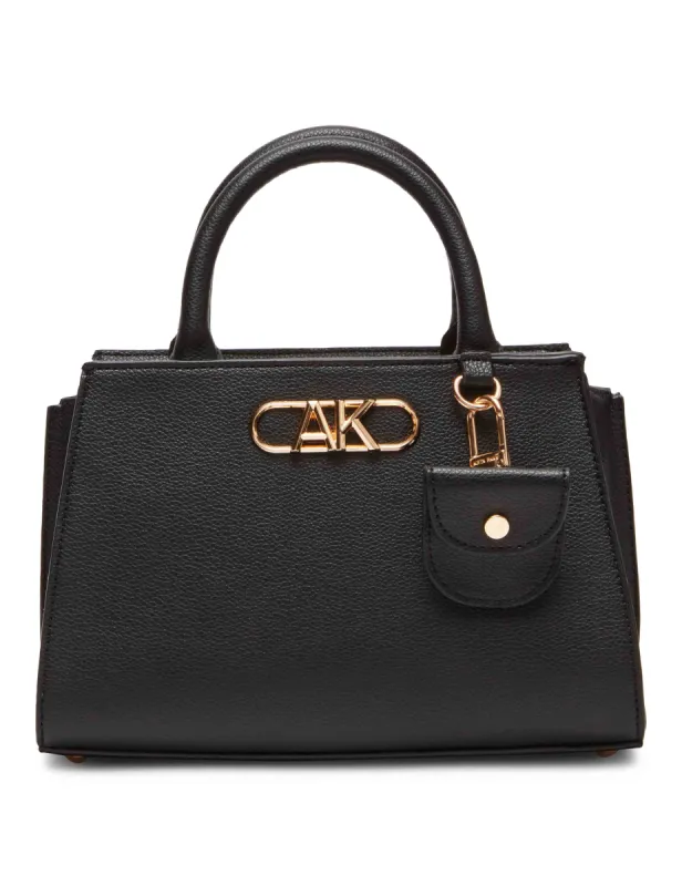 Convertible Mini Satchel With AK Bevel Logo made by Anne Klein