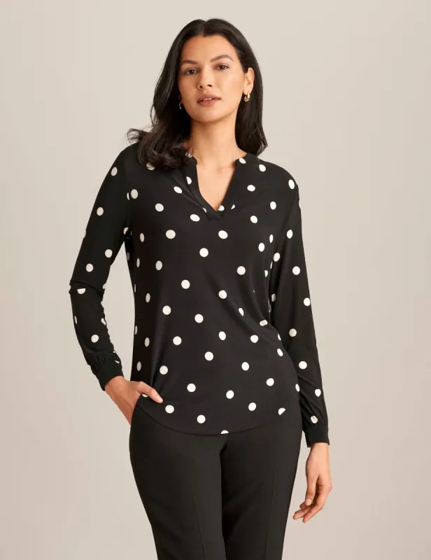 Printed Split Neck Tunic sold by Anne Klein