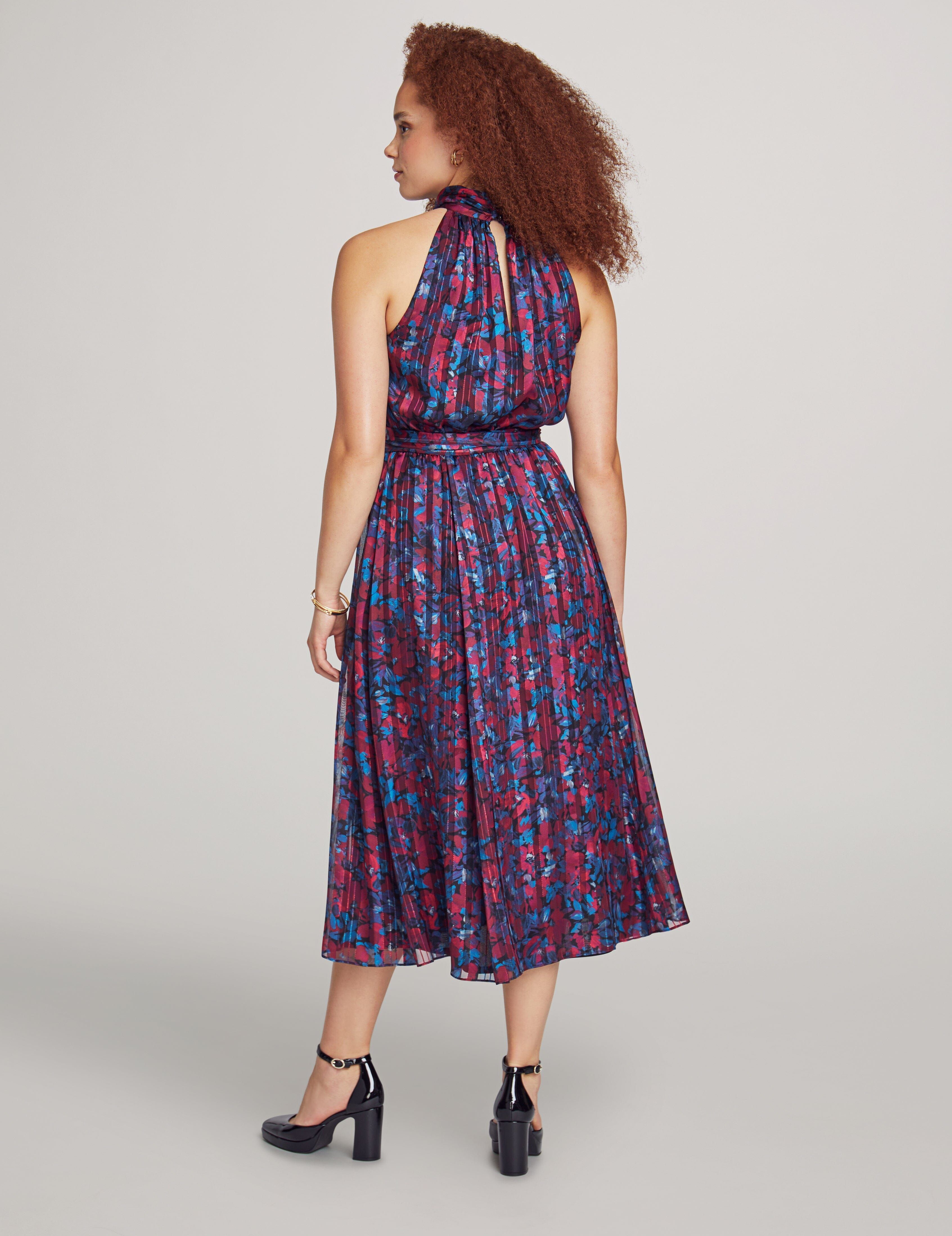 Printed Twist Neck Halter Midi Dress sold by Anne Klein product image thumbnail 2