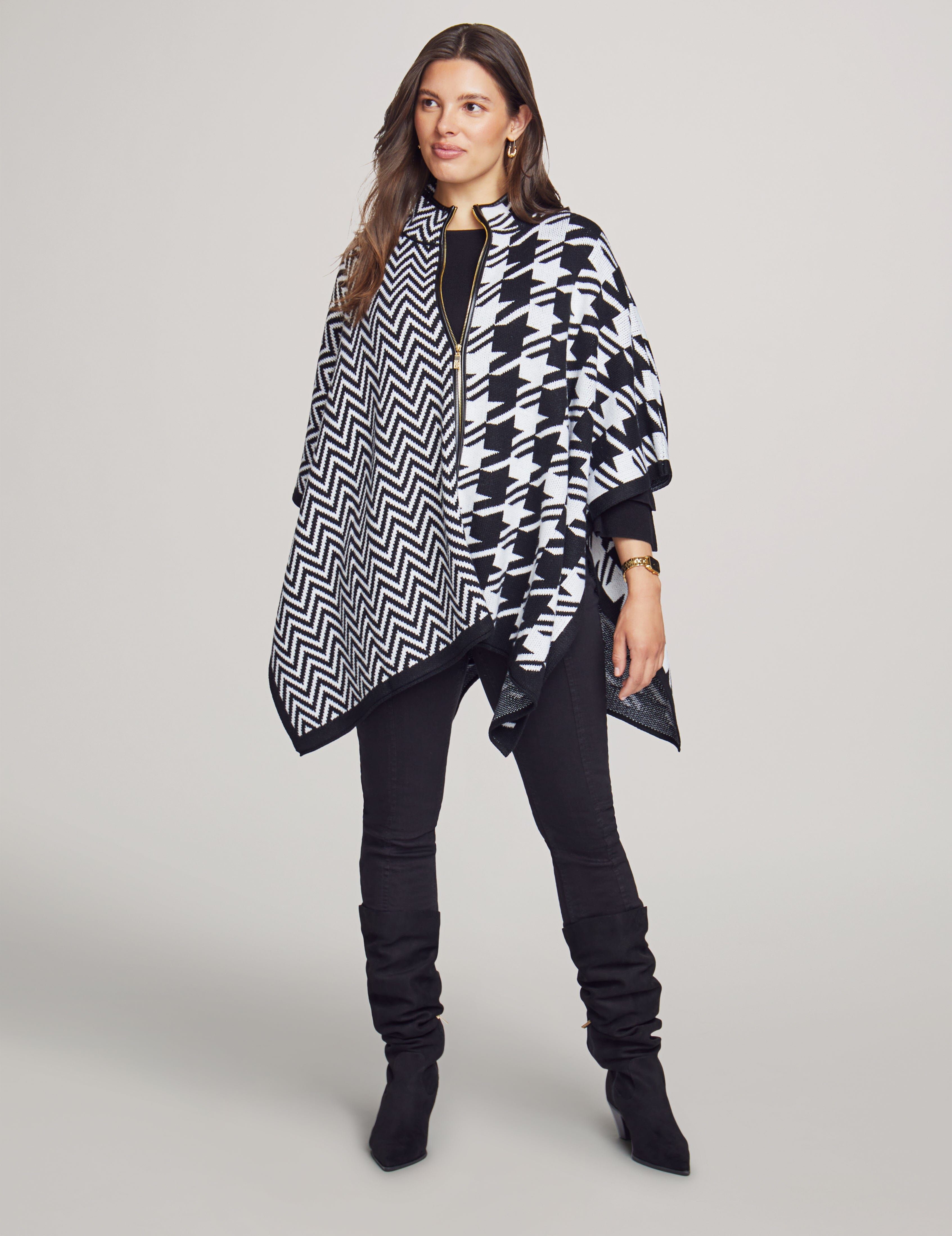 Pattern Zip Front Cape sold by Anne Klein