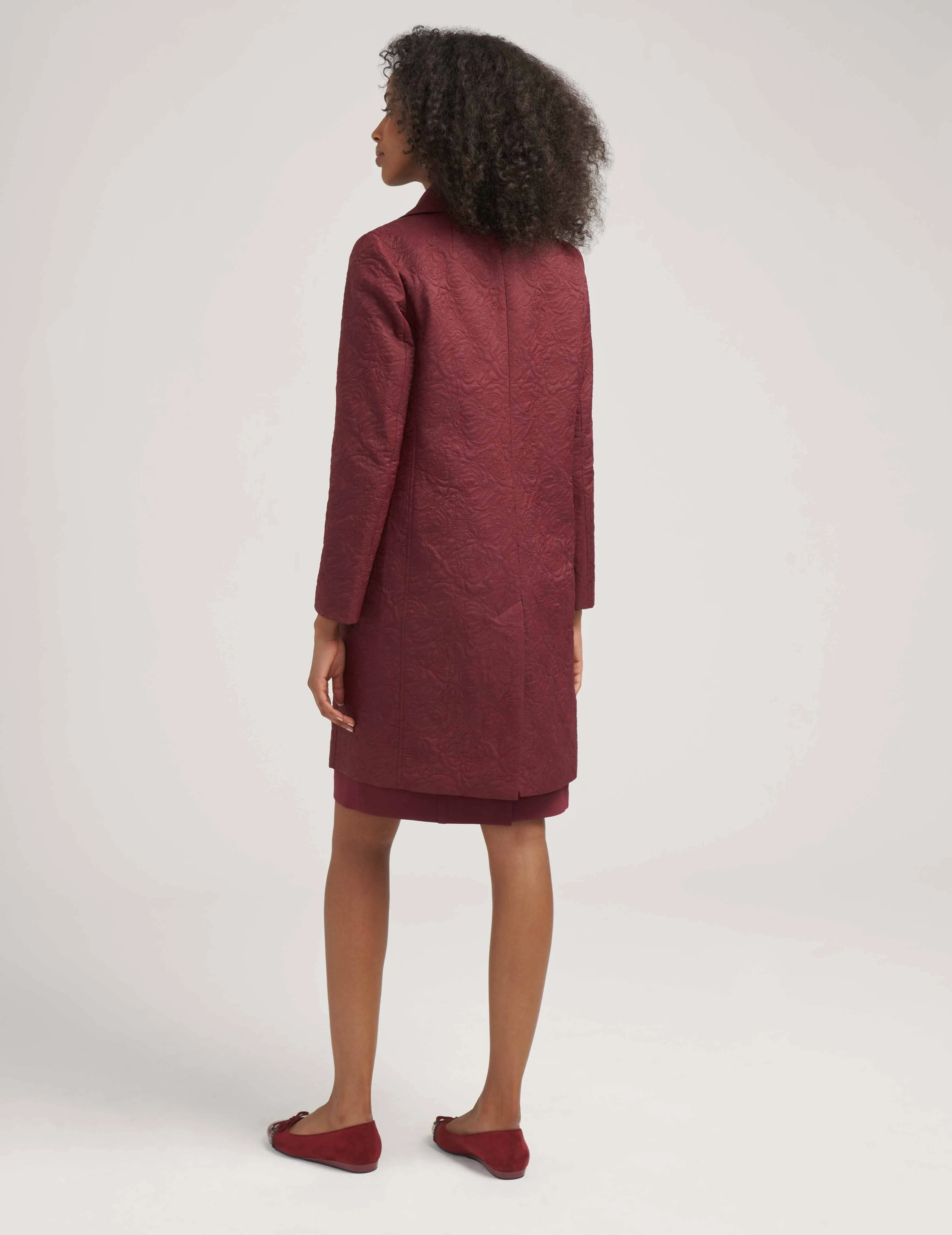 Floral Quilted Snap Front Trench- Sale sold by Anne Klein product image thumbnail 3