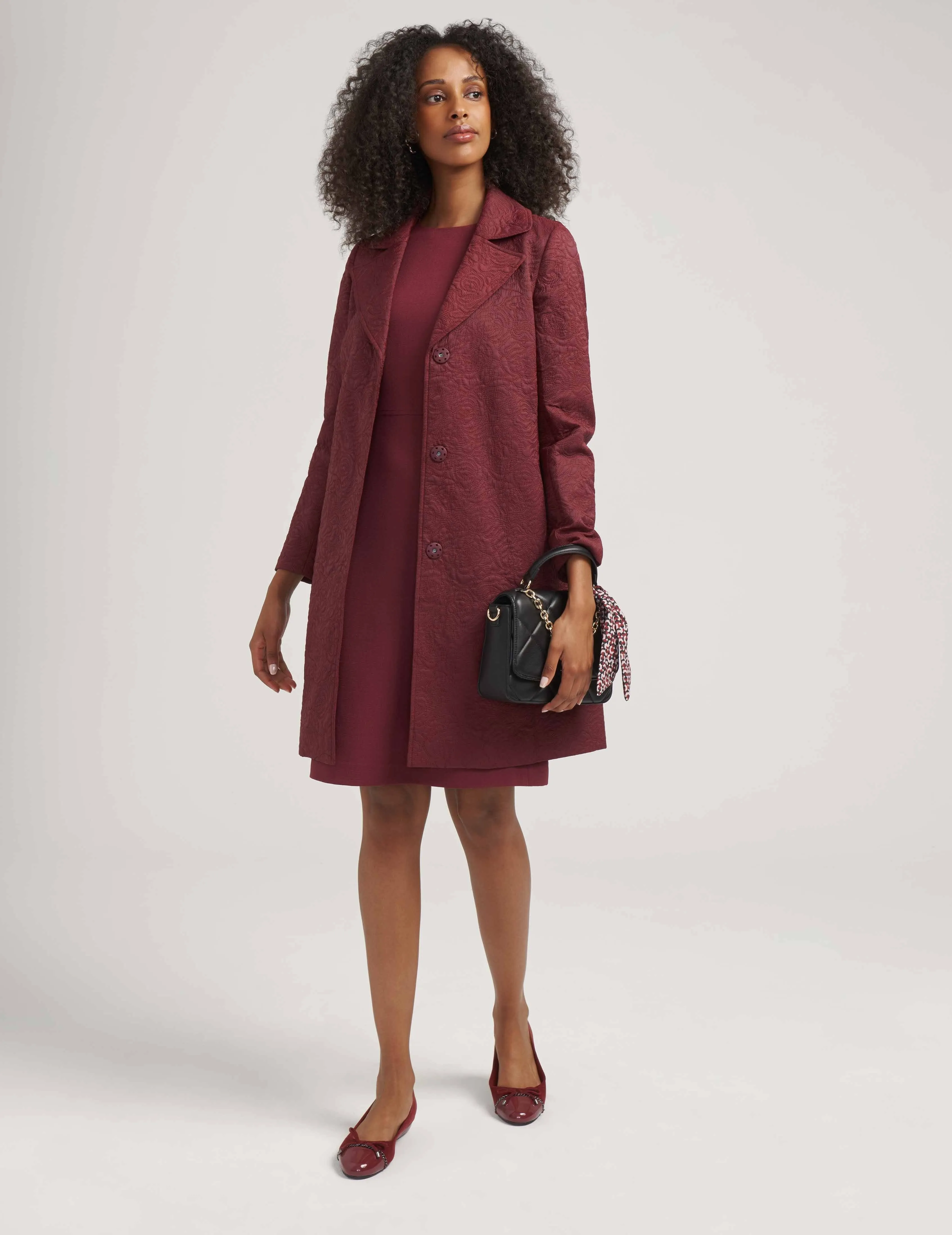 Floral Quilted Snap Front Trench- Sale sold by Anne Klein