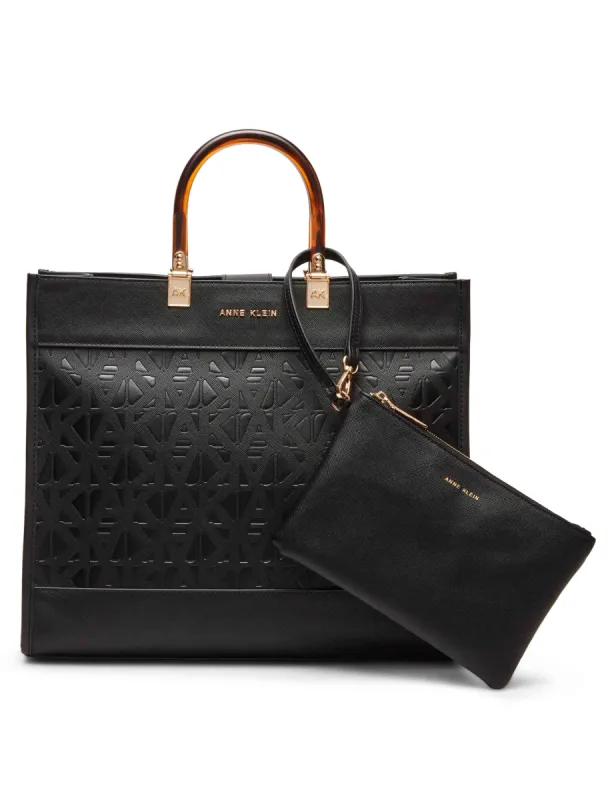Large Embossed AK Tote sold by Anne Klein