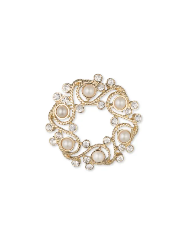 Faux Pearl Wreath Brooch sold by Anne Klein
