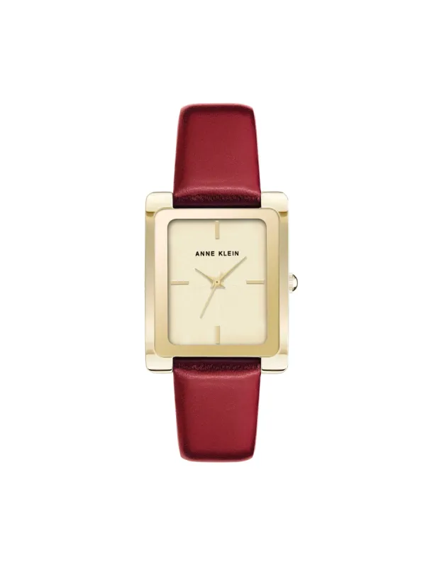 Rectangular Leather Strap Watch sold by Anne Klein