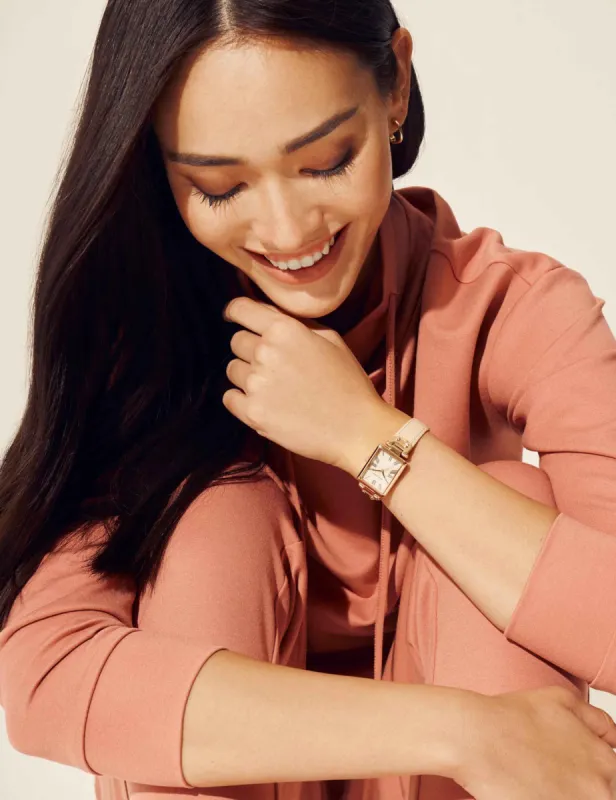 Rectangular Case Leather Strap Watch sold by Anne Klein
