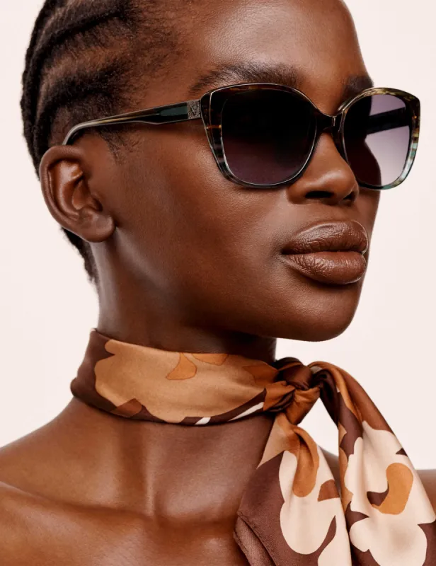 Teal Animal Square Horn Sunglasses sold by Anne Klein