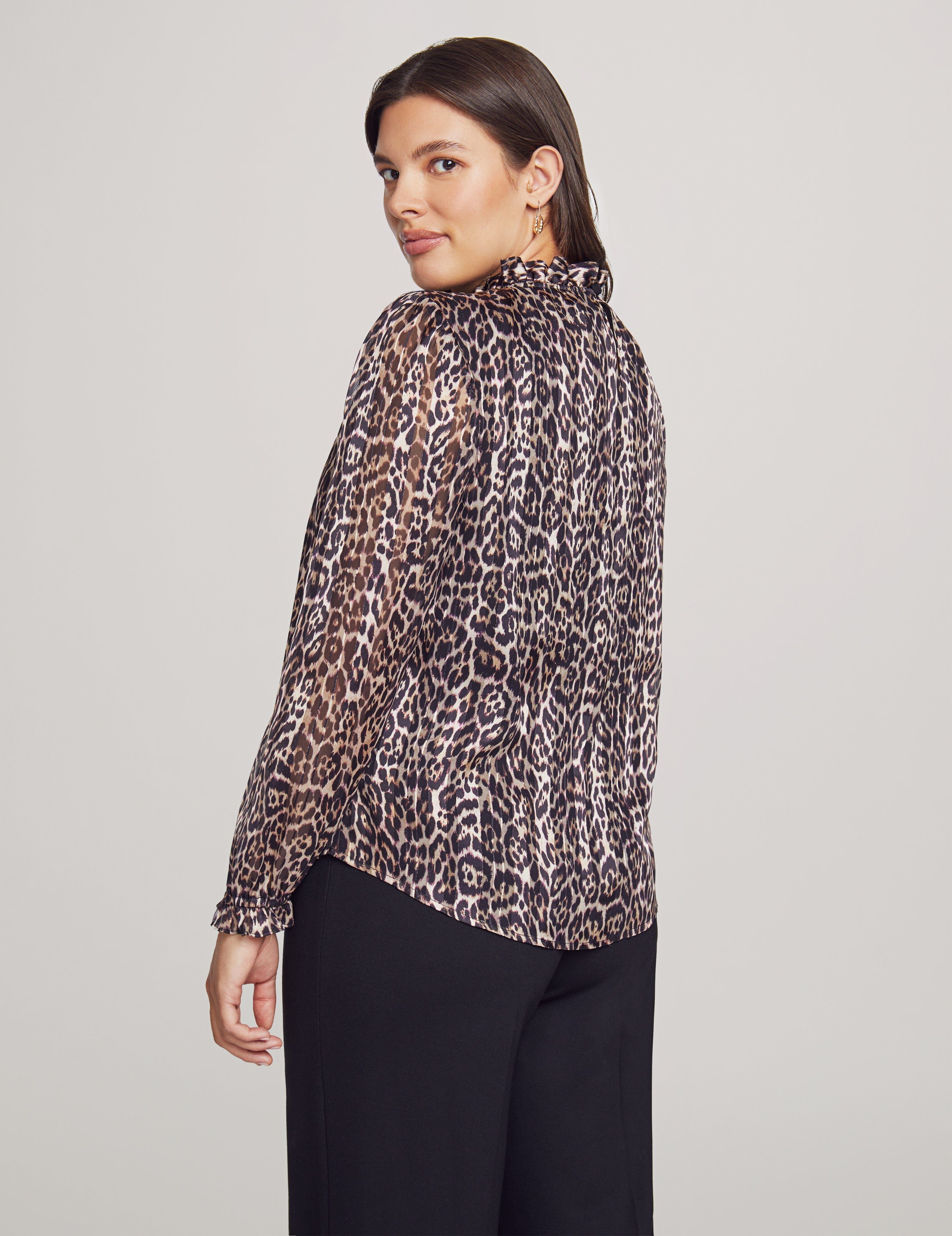 Printed Long Sleeve Ruffle Neck Blouse sold by Anne Klein product image thumbnail 2