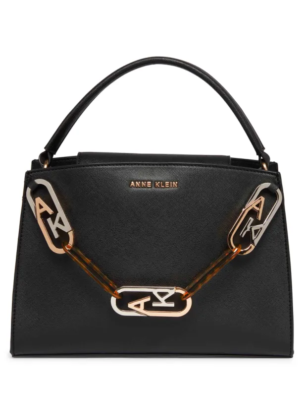 Convertible Top Handle Satchel With Mixed Links sold by Anne Klein