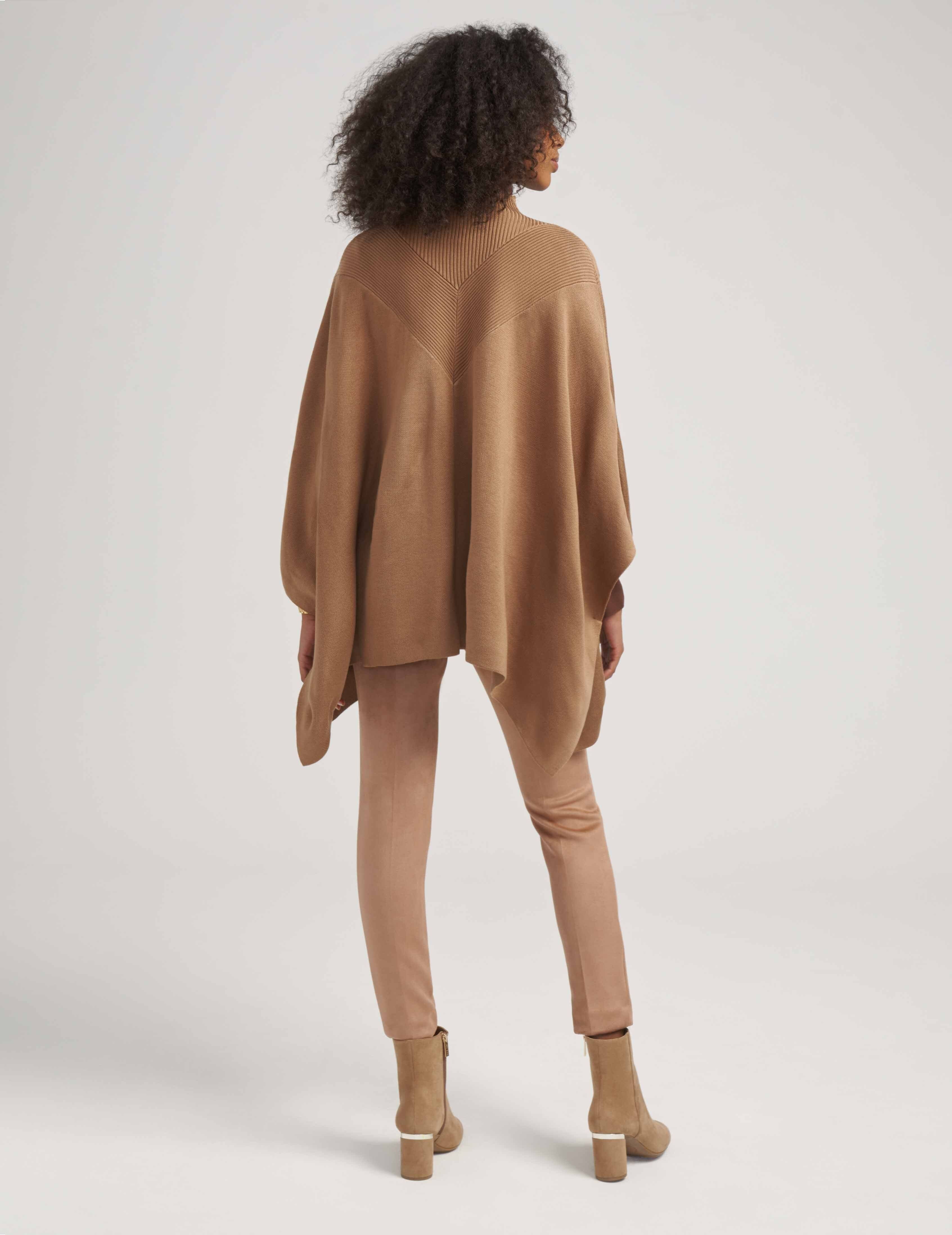 Mock Neck Rib Half Zip Poncho- Clearance sold by Anne Klein product image thumbnail 2