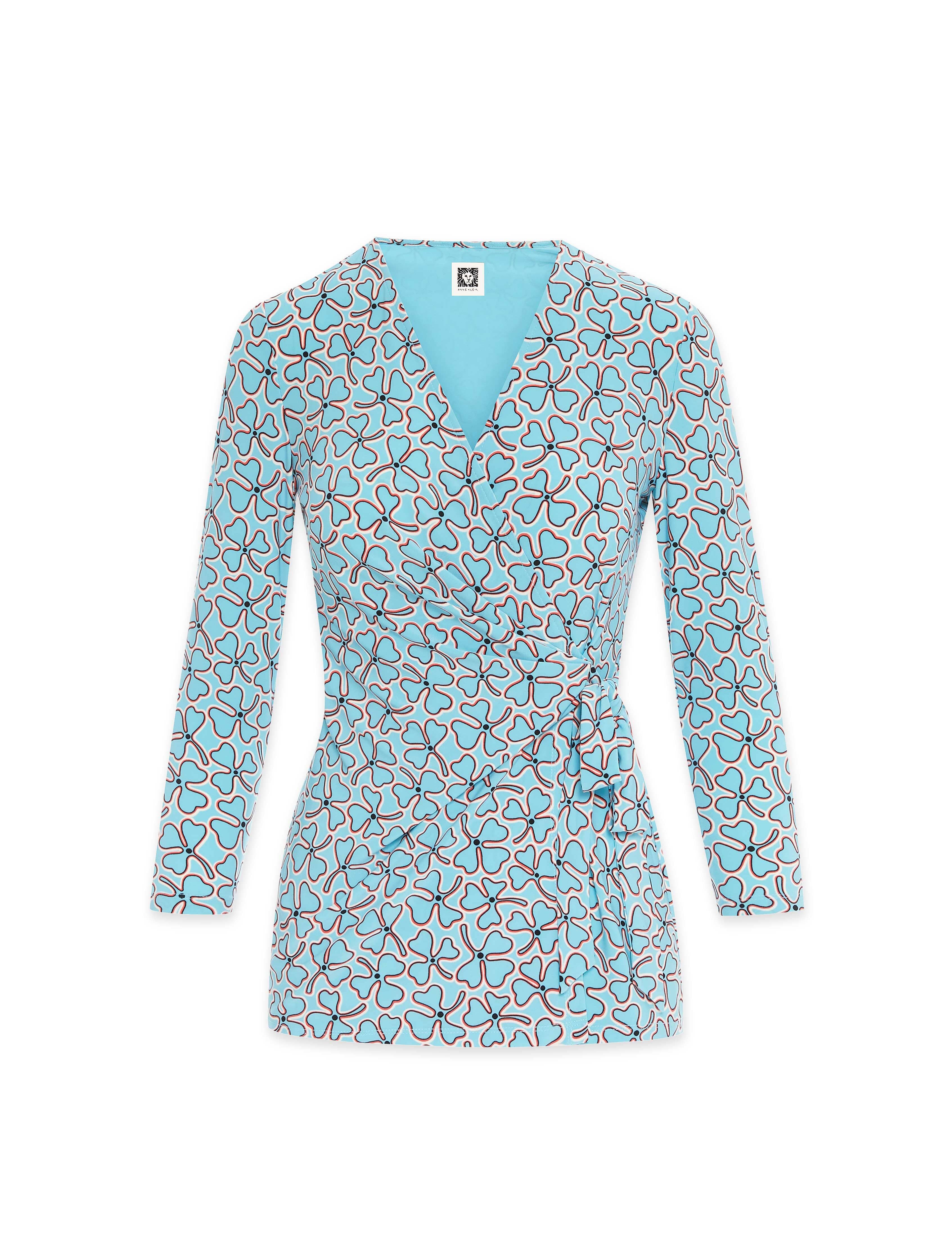Printed Faux Wrap Top- Sale sold by Anne Klein