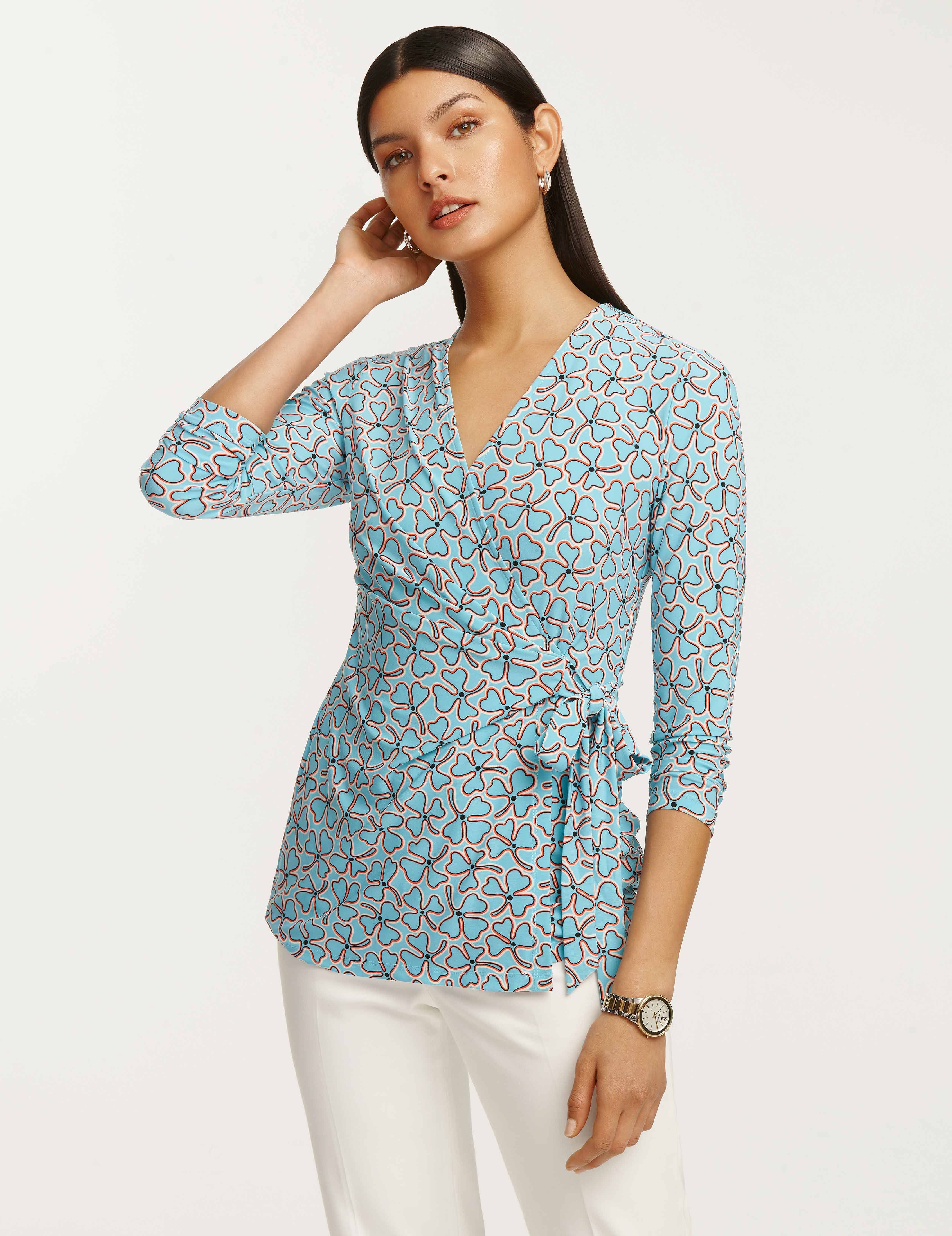 Printed Faux Wrap Top- Sale sold by Anne Klein product image thumbnail 2