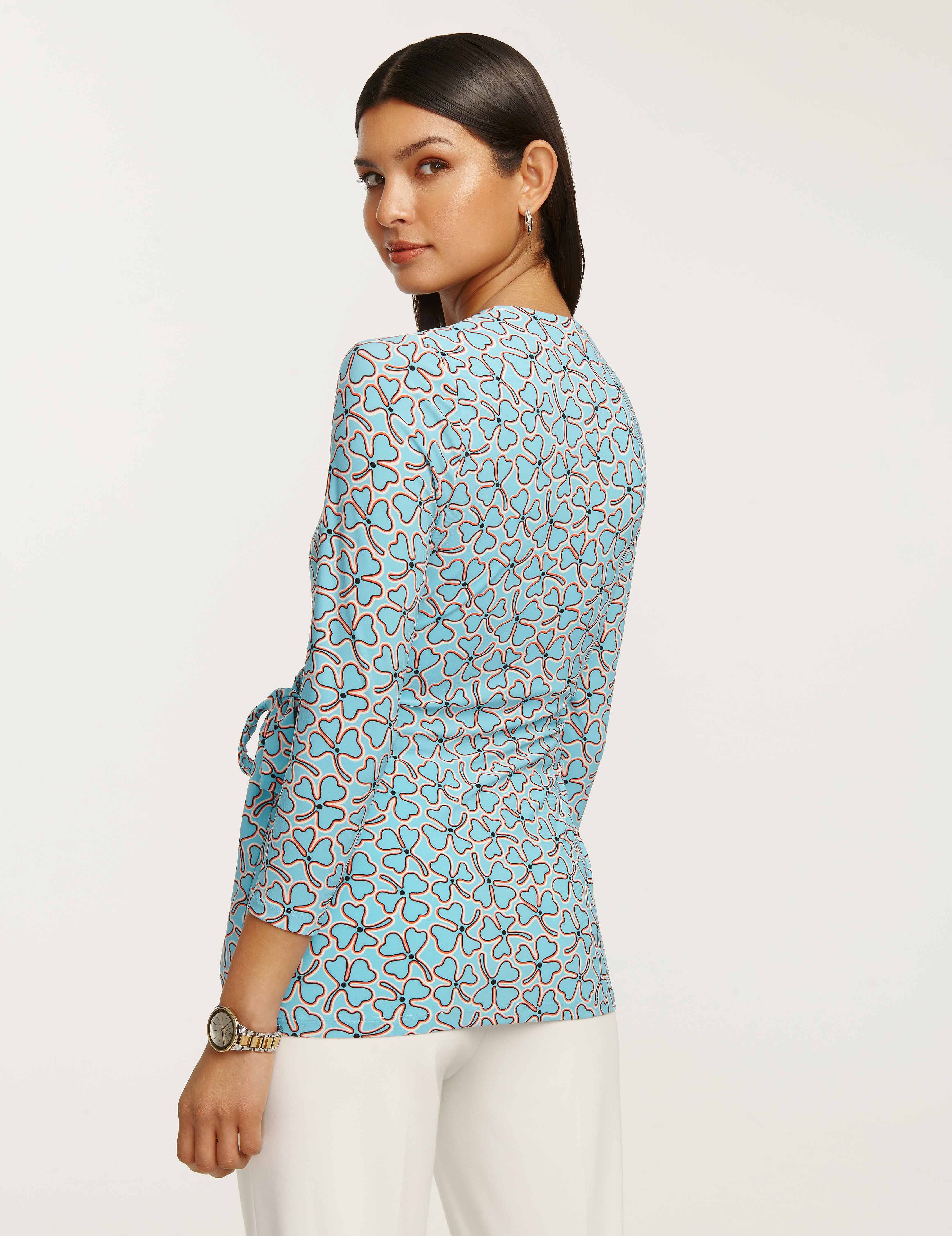 Printed Faux Wrap Top- Sale sold by Anne Klein product image thumbnail 3