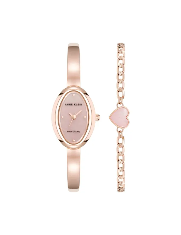 Oval Gemstone Bangle Watch Set sold by Anne Klein