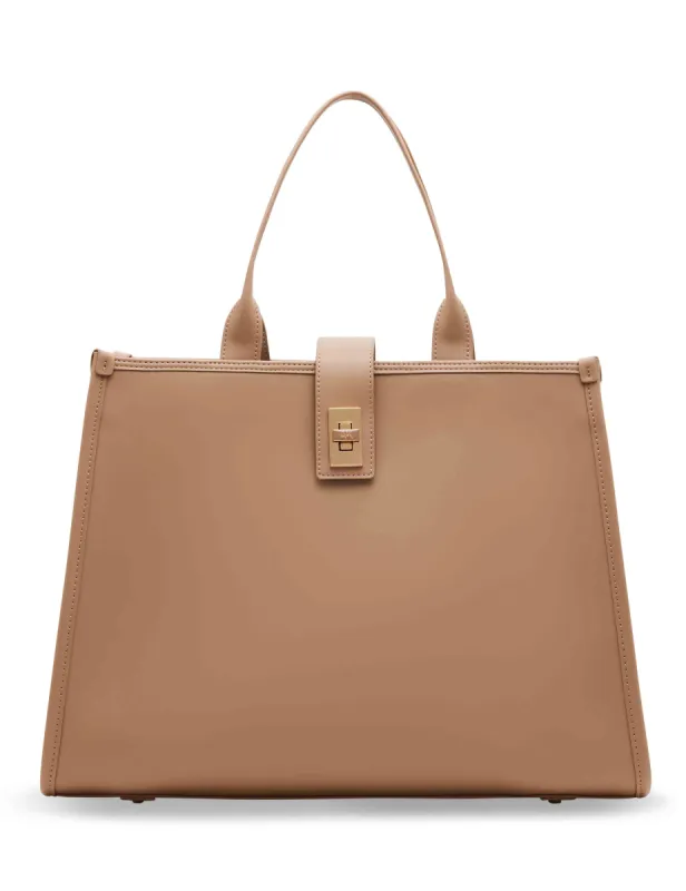 Large Tapered Tote With Enamel Turn Lock sold by Anne Klein