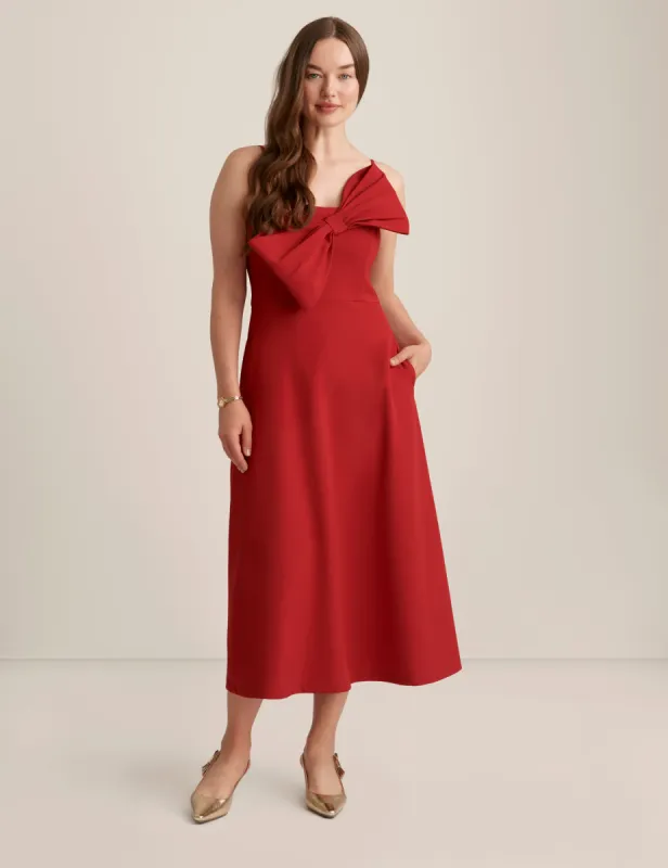 A Line Midi Dress With Bow Bodice sold by Anne Klein